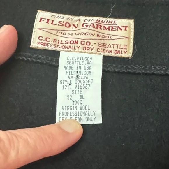 C.C. Filson Company Seattle Black Button-Up Utility Vest - Picture 2 of 3